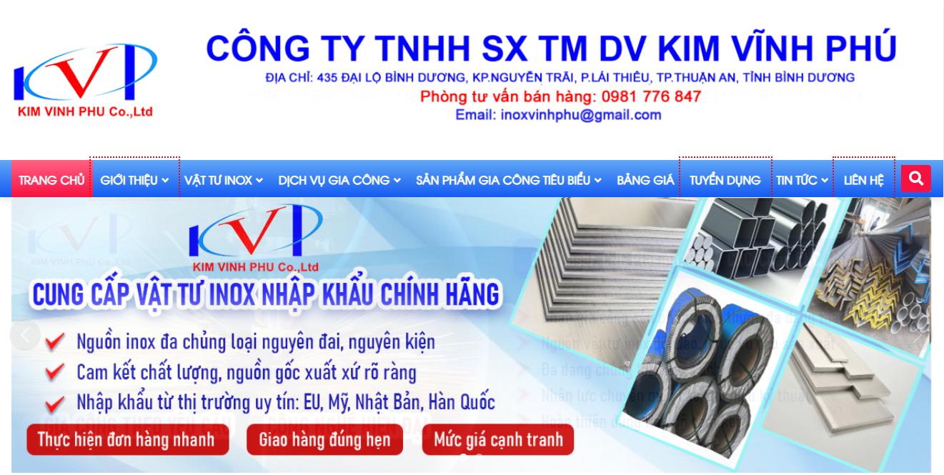 Inox Kim Vĩnh Phú - Cơ sở gia công inox uy tín tại Bình Dương