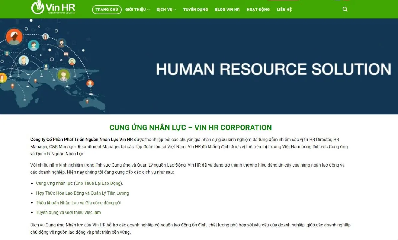 Công ty Cổ Phần Phát Triển Nguồn Nhân Lực Vin HR