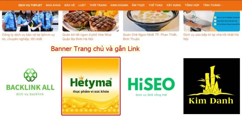 Dịch vụ banner Trang Chủ