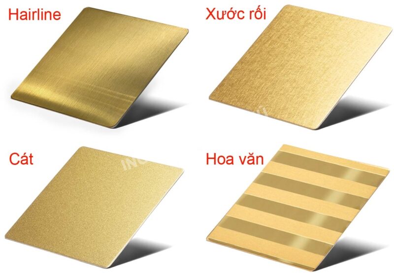 Tấm inox vàng đa dạng bề mặt tại Inox Kim Vĩnh Phú