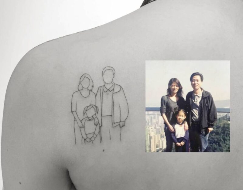 Hình xăm mini khắc ghi kỉ niệm cùng cha mẹ