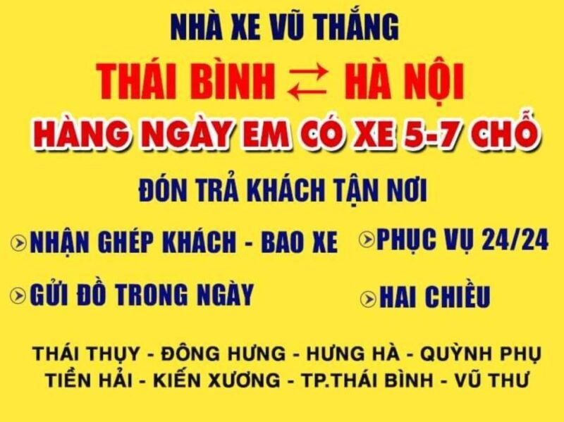 Nhà xe Vũ Thắng Hà Nội - Thái Bình