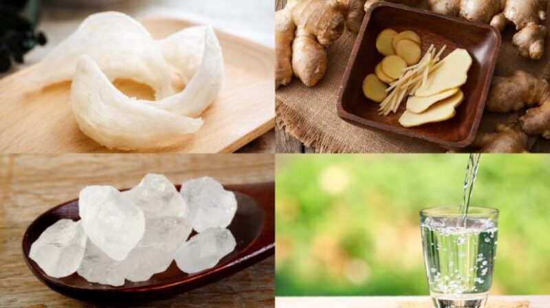 Những nguyên liệu cần chuẩn bị làm món yến chưng gừng