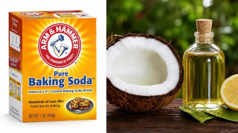 Dầu dừa kết hợp với baking soda