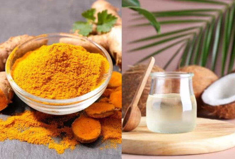 Làm trắng răng bằng dầu dừa và bột nghệ 