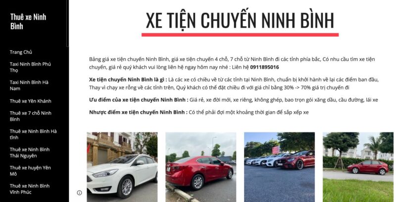 Thuê xe Ninh Bình