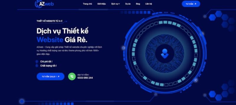 Công ty thiết kế website Hưng Yên đẹp AZWeb