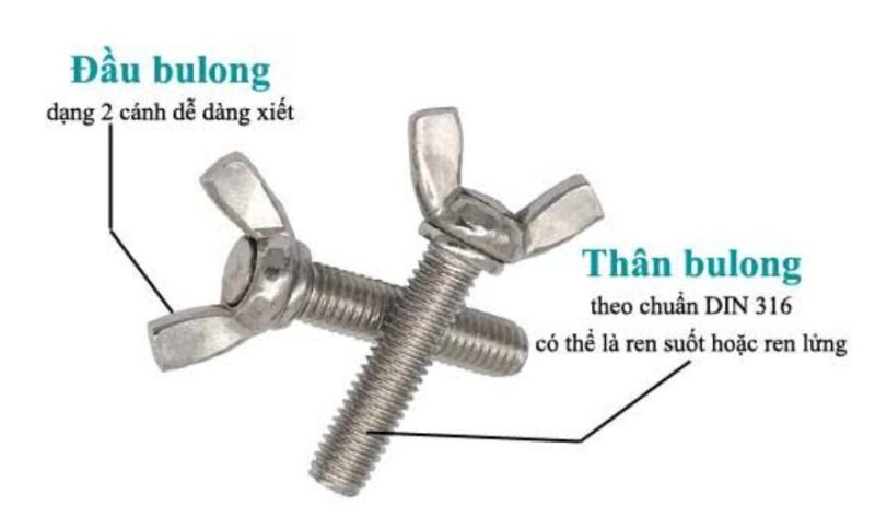Cấu tạo của bulong tai hồng