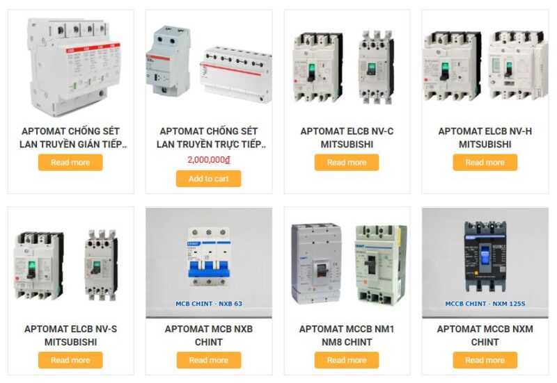 Các sản phẩm thiết bị điện công nghiệp
