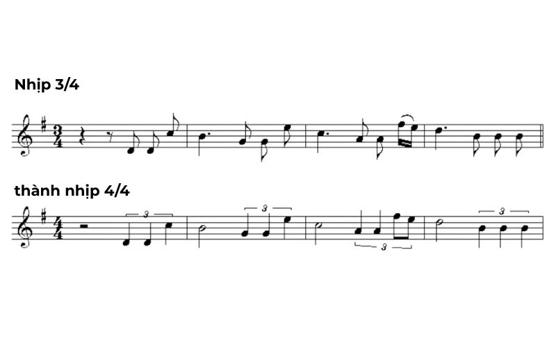 2 cấu trúc nhịp cơ bản: 3/4, 4/4